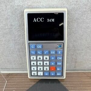 Vtg 1970 Pocket Calculator with Leather Case Model 34M - FOR PARTS OR REPAIR